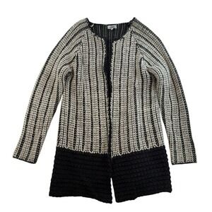 Maison Pholya M Medium Cardigan Sweater Alpaca Wool Blend Open Front Italian‎
